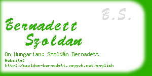 bernadett szoldan business card